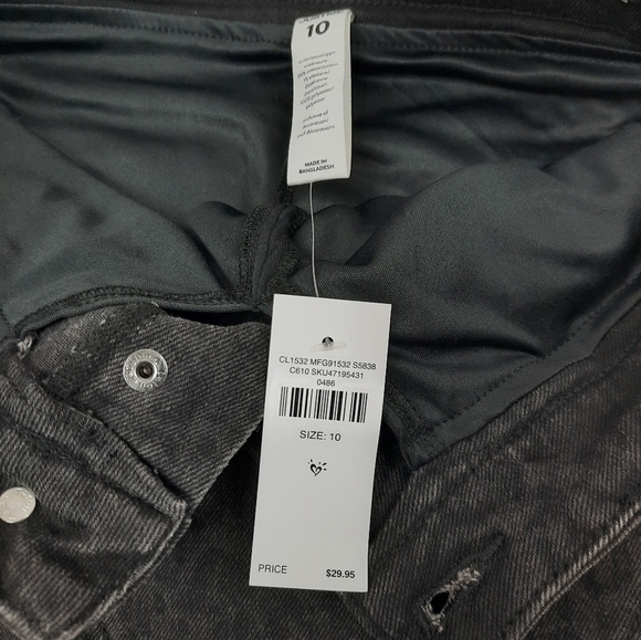 NWT Justice Denim Raw Hem Leopard Print‎ Black Jean Skirt Size 10 Girls - Picture 11 of 11